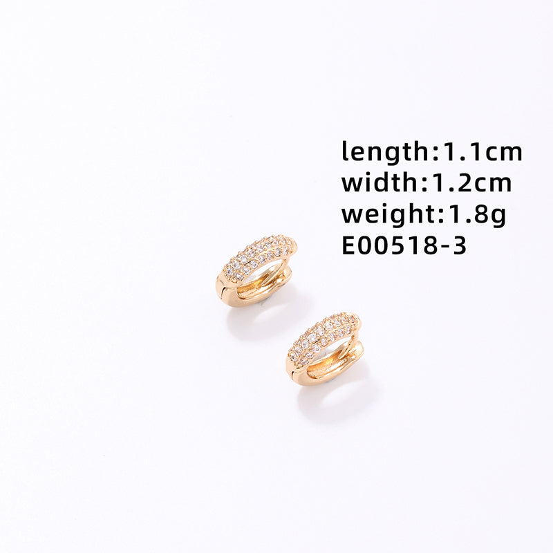 1 Pair Ig Style Simple Style Circle Plating Inlay Copper Zircon Gold Plated Earrings