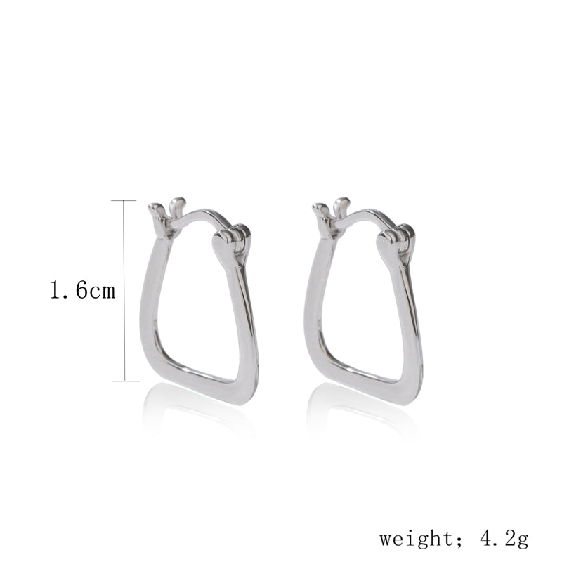 1 Pair Ig Style Elegant Geometric Inlay Sterling Silver Zircon Silver Plated Ear Studs