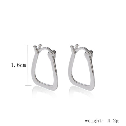 1 Pair Ig Style Elegant Geometric Inlay Sterling Silver Zircon Silver Plated Ear Studs