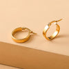 1 Pair Classic Style Commute Round Stainless Steel Gold Plated Earrings