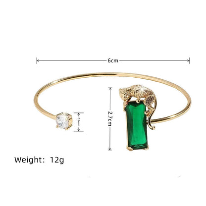 Simple Style Square Alloy Iron Inlay Glass Women's Bangle Earrings Necklace