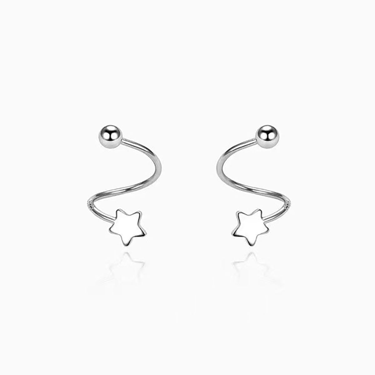 1 Pair Simple Style Star Moon Plating Sterling Silver 18k Gold Plated Rhodium Plated Ear Studs