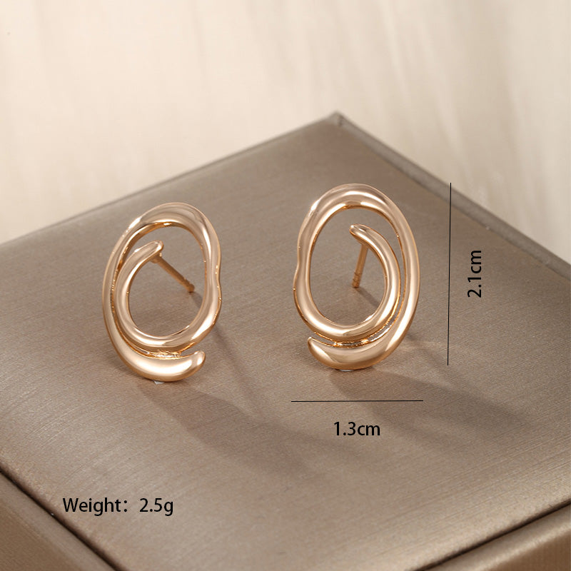 1 Pair Basic Vintage Style Xuping Number Eye Plating Inlay Copper Alloy Artificial Gemstones Ear Studs