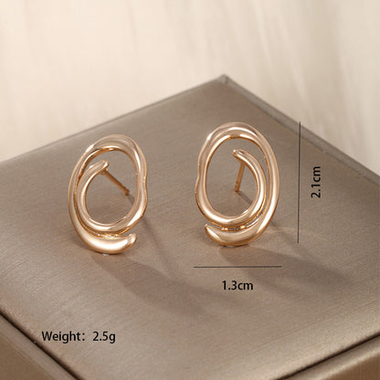 1 Pair Basic Vintage Style Xuping Number Eye Plating Inlay Copper Alloy Artificial Gemstones Ear Studs