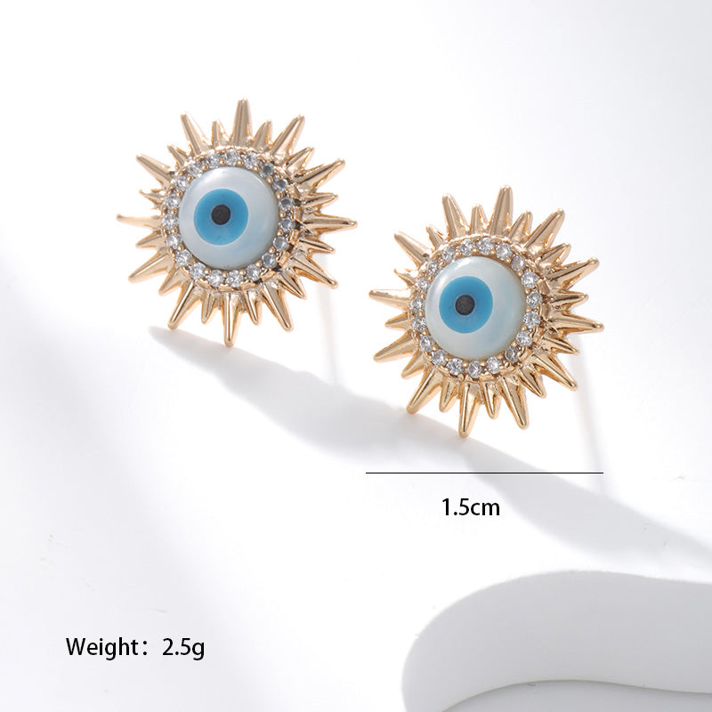 1 Pair Basic Vintage Style Xuping Number Eye Plating Inlay Copper Alloy Artificial Gemstones Ear Studs