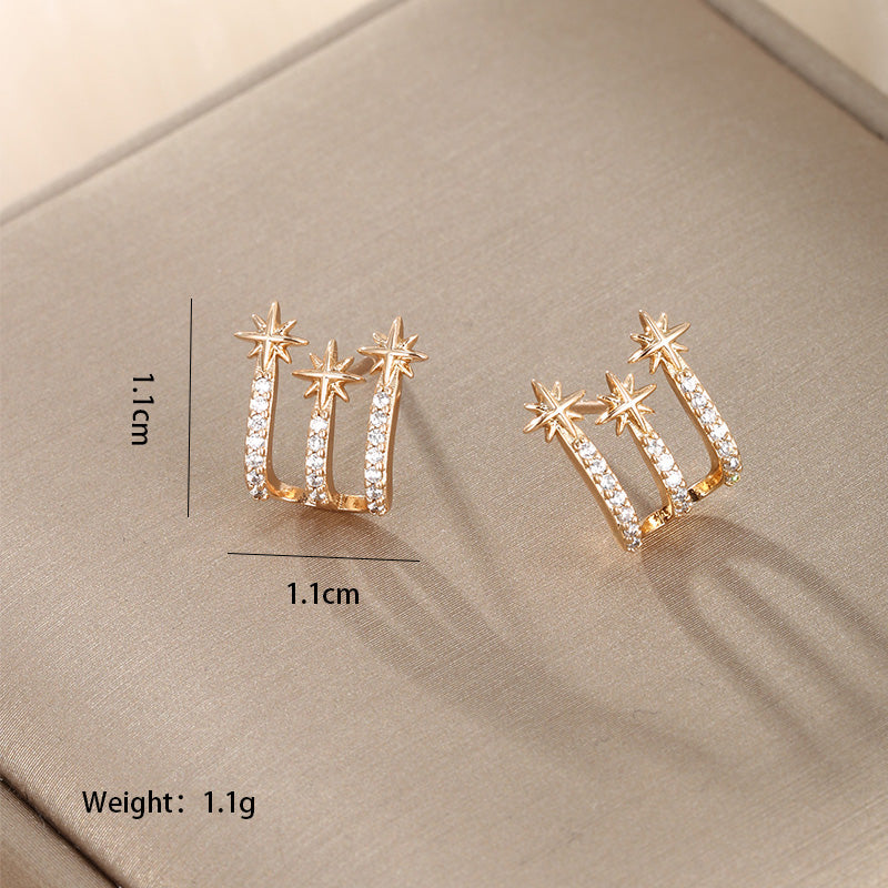 1 Pair Basic Vintage Style Xuping Number Eye Plating Inlay Copper Alloy Artificial Gemstones Ear Studs