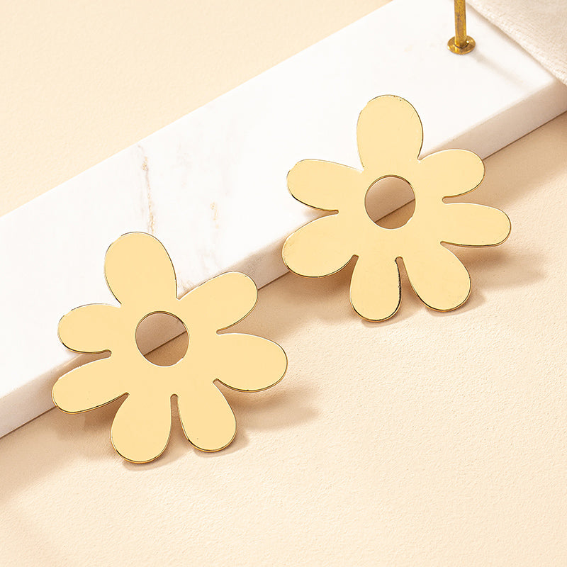 1 Pair Ig Style Vintage Style Flower Plating Iron Gold Plated Ear Studs