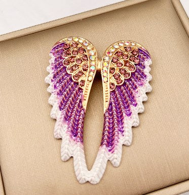 Retro Wings Flower Alloy Enamel Women'S Brooches