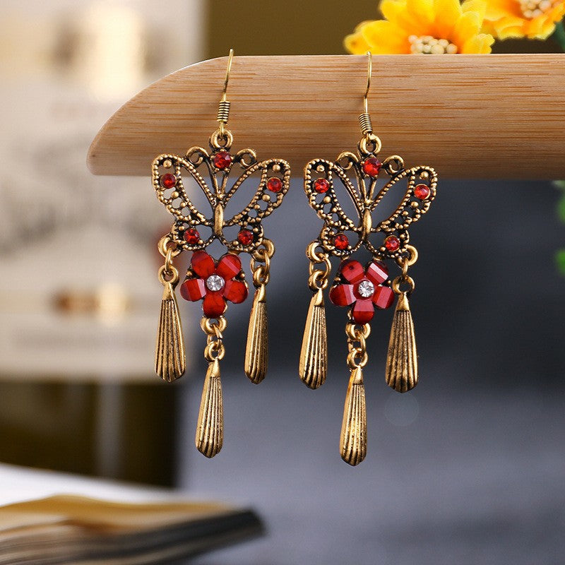 Ethnic Hollow Geometric Diamond Fashion Drop Earrings Wholesale