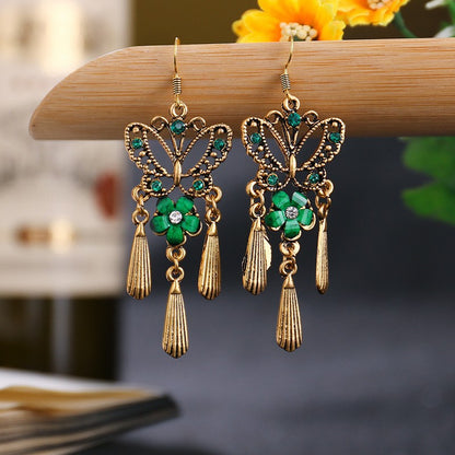 Ethnic Hollow Geometric Diamond Fashion Drop Earrings Wholesale