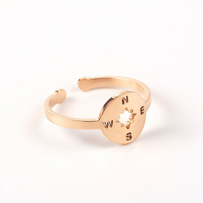 Simple Style Commute Solid Color Titanium Steel Plating Gold Plated Rings