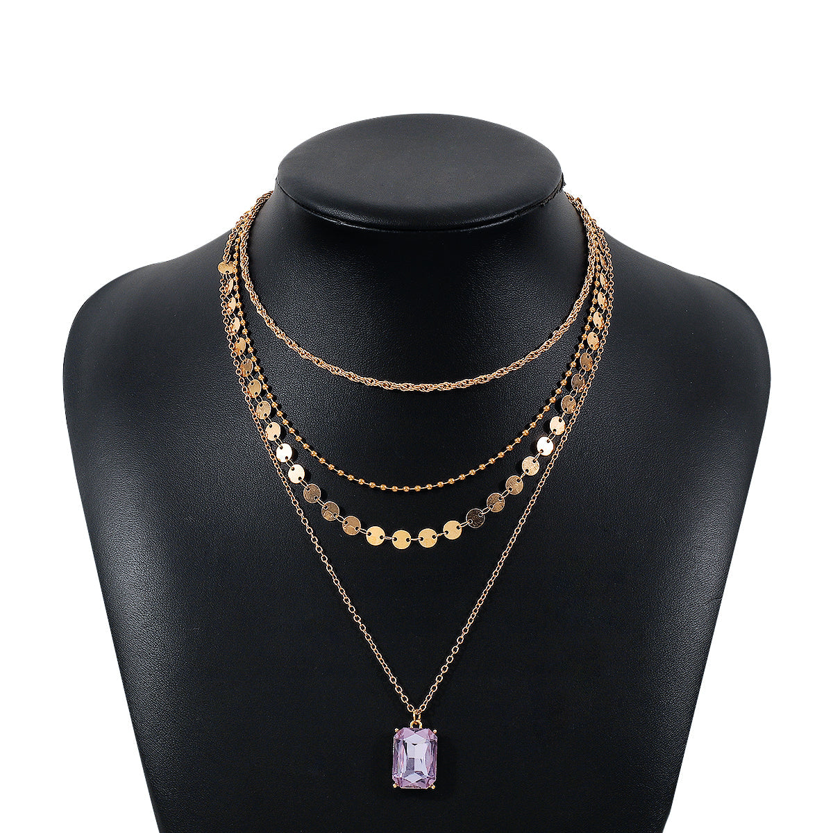 Modern Style Simple Style Color Block Zircon Alloy Wholesale Layered Necklaces