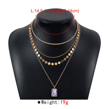 Modern Style Simple Style Color Block Zircon Alloy Wholesale Layered Necklaces