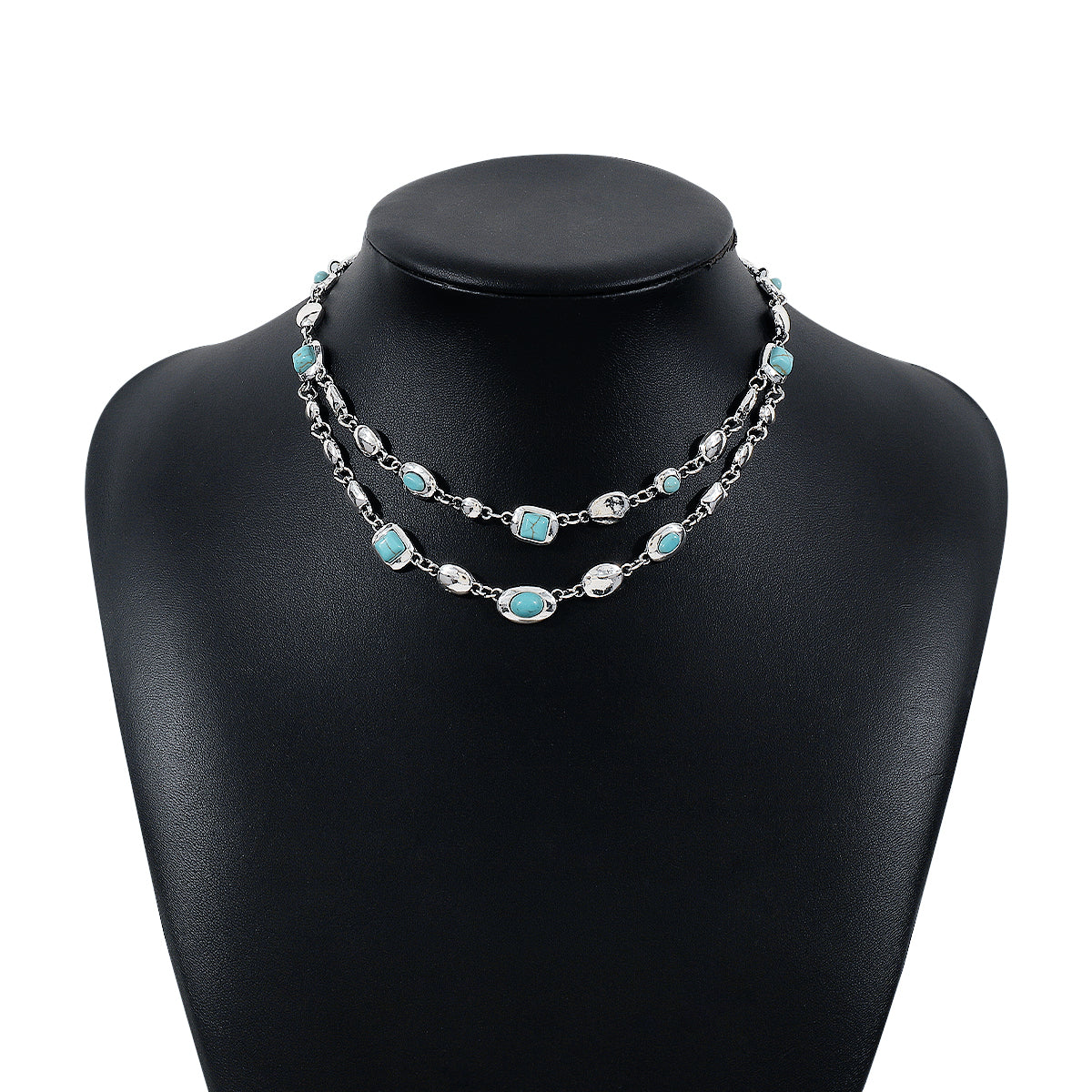 Ethnic Style Simple Style Color Block Alloy Glass Women's Layered Necklaces