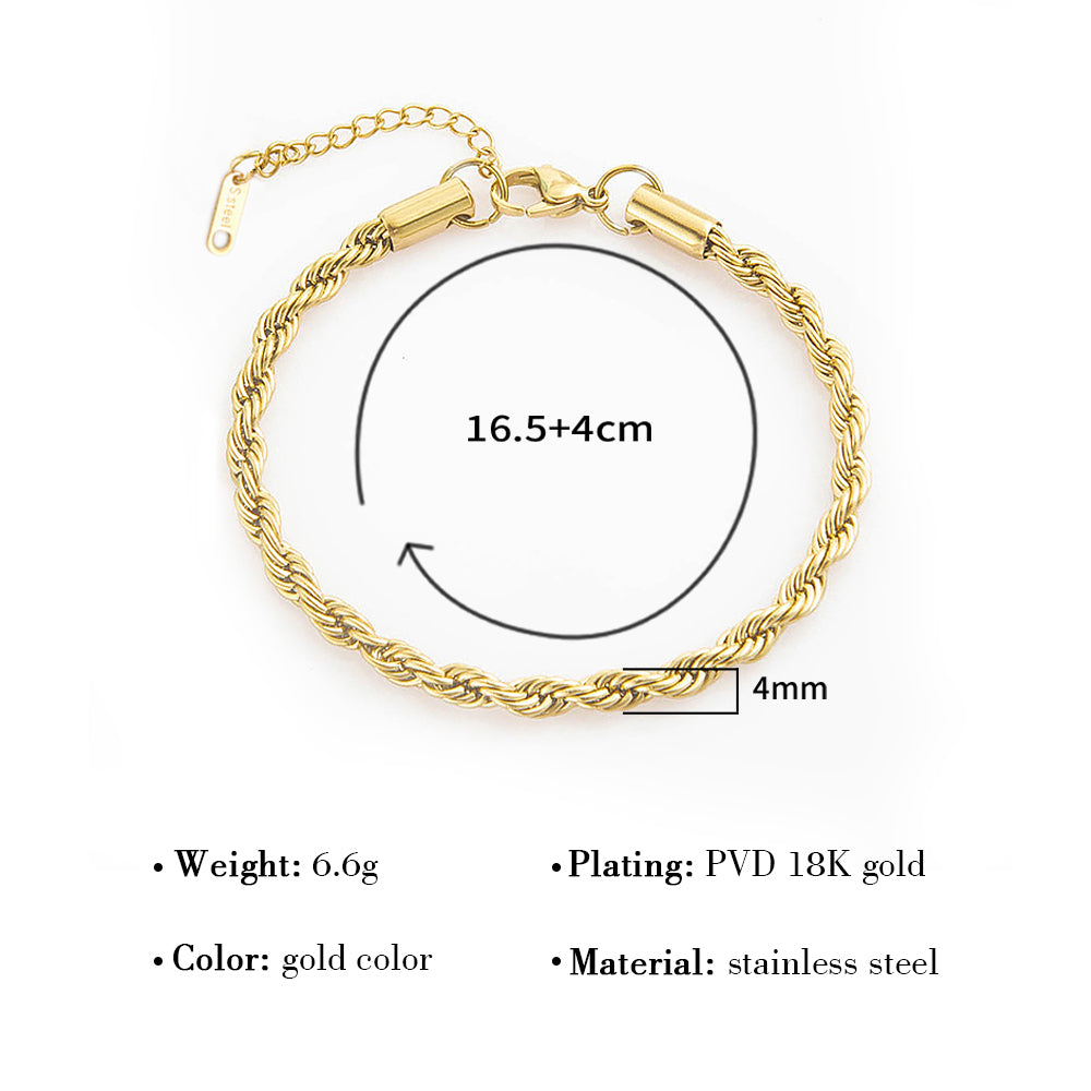 Fashion Solid Color Titanium Steel Plating Inlay Zircon Bracelets 1 Piece