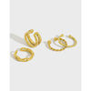 Korean S925 Sterling Silver Simple Twist Double-layer Ear Clip