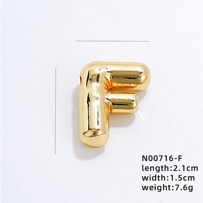 304 Stainless Steel Copper Gold Plated IG Style Simple Style Polishing Plating Letter Charms