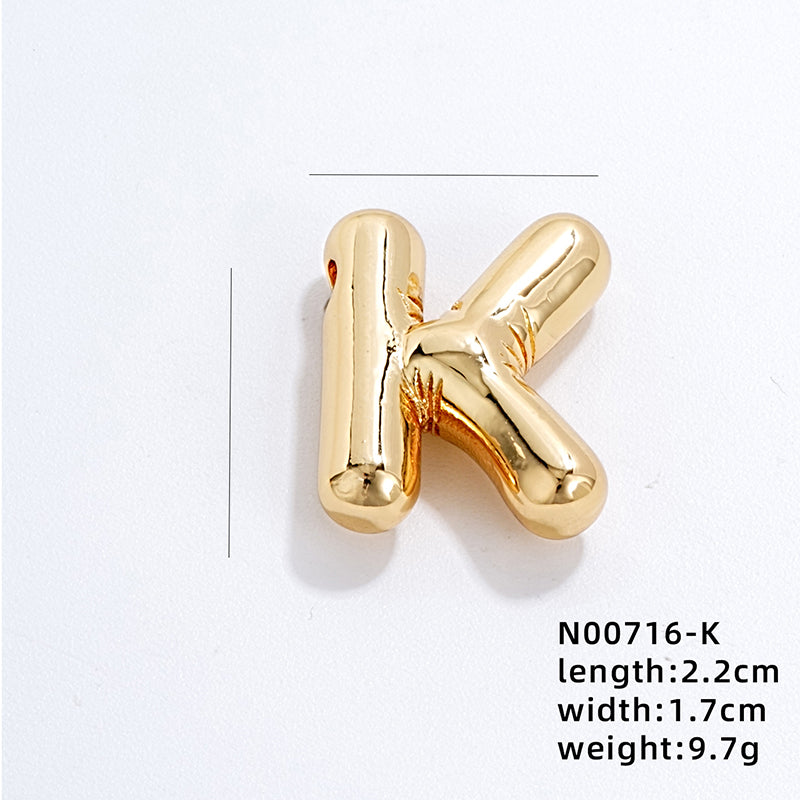 304 Stainless Steel Copper Gold Plated IG Style Simple Style Polishing Plating Letter Charms