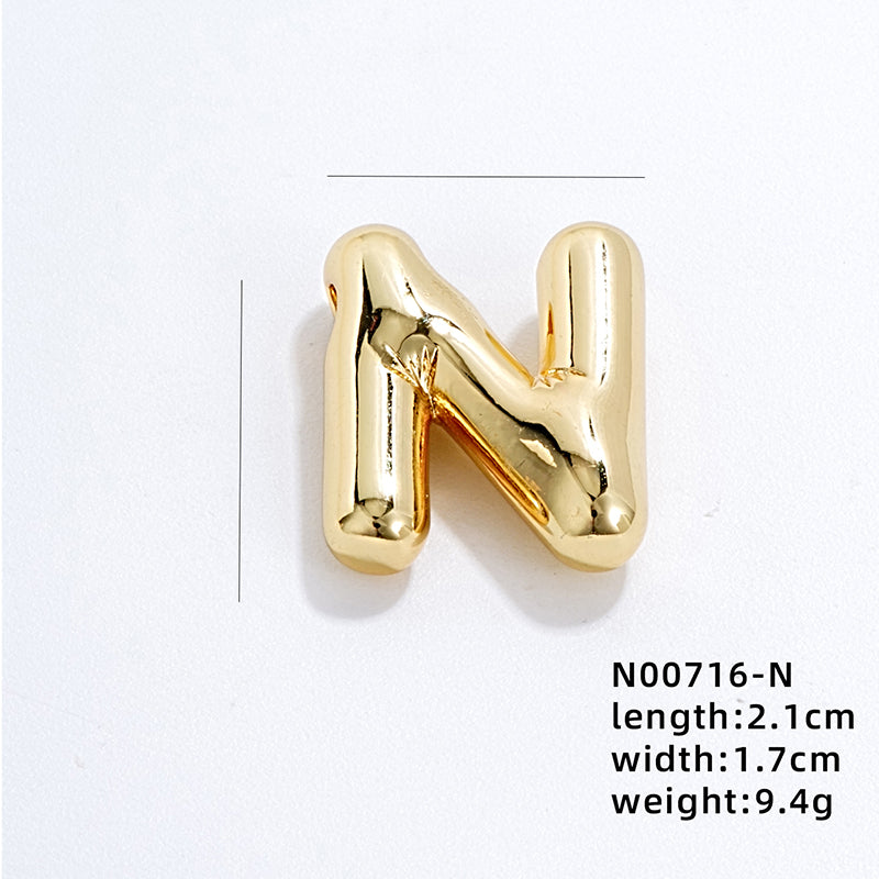 304 Stainless Steel Copper Gold Plated IG Style Simple Style Polishing Plating Letter Charms