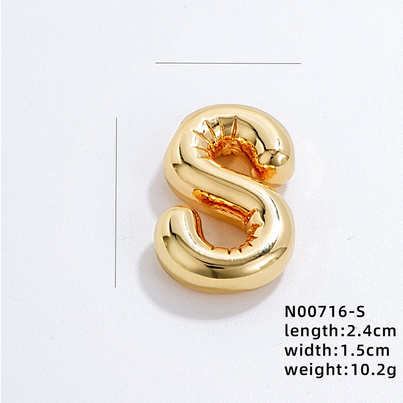 304 Stainless Steel Copper Gold Plated IG Style Simple Style Polishing Plating Letter Charms