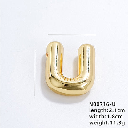 304 Stainless Steel Copper Gold Plated IG Style Simple Style Polishing Plating Letter Charms