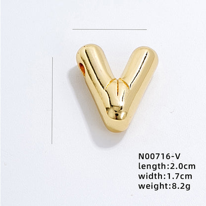 304 Stainless Steel Copper Gold Plated IG Style Simple Style Polishing Plating Letter Charms