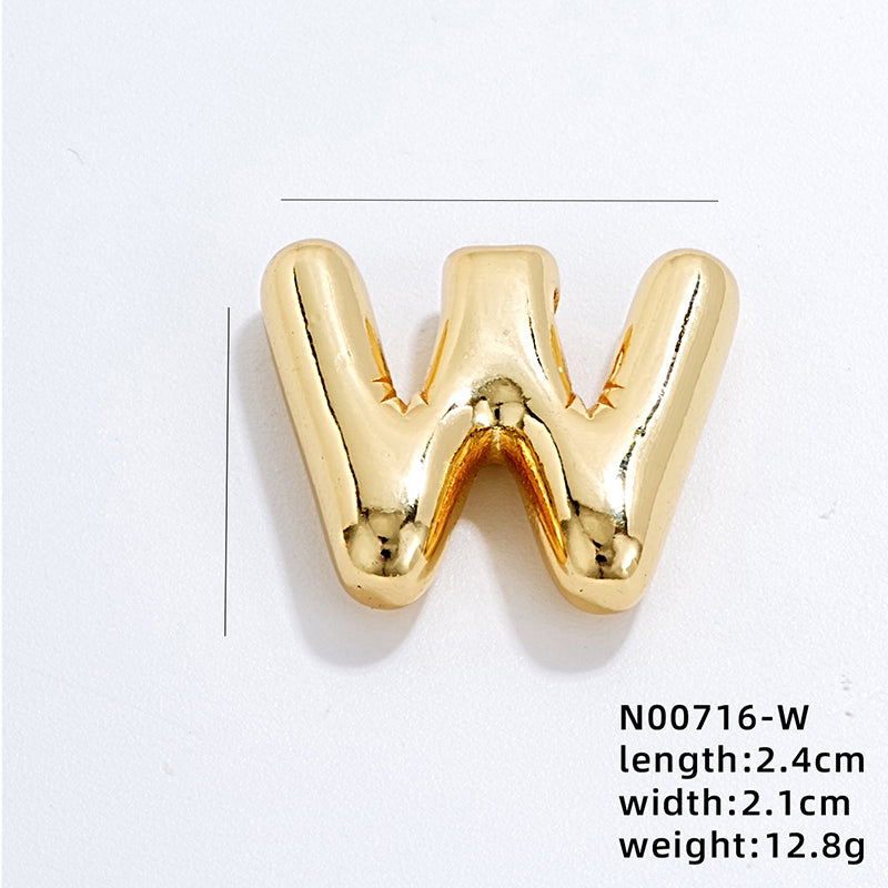 304 Stainless Steel Copper Gold Plated IG Style Simple Style Polishing Plating Letter Charms