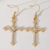 1 Pair Vintage Style Cross Plating Copper Drop Earrings