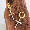 1 Pair Vintage Style Cross Plating Copper Drop Earrings