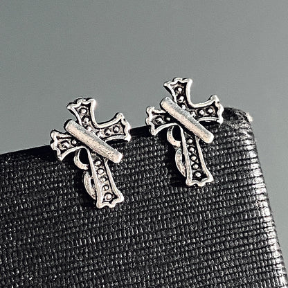 1 Pair Vintage Style Cross Plating Copper Drop Earrings