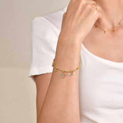 Simple Style Roman Style Heart Shape Copper Plating Bracelets