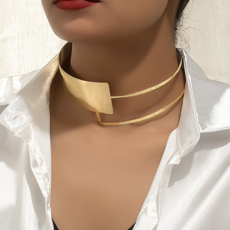 Hip-hop Punk Irregular Geometric Solid Color Alloy Plating Gold Plated Women's Choker