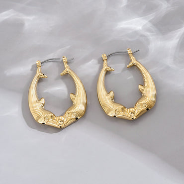 1 Pair Retro Simple Style Solid Color Ferroalloy Earrings