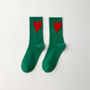 Women'S Simple Style Heart Shape Nylon Cotton Crew Socks A Pair