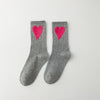 Women'S Simple Style Heart Shape Nylon Cotton Crew Socks A Pair