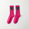 Women'S Simple Style Heart Shape Nylon Cotton Crew Socks A Pair