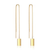 1 Pair Ig Style Simple Style Square Solid Color Polishing Plating Stainless Steel 18k Gold Plated Ear Line