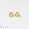 1 Pair Elegant Sweet Round Stitching Plating Inlay Stainless Steel Zircon White Gold Plated Gold Plated Ear Studs