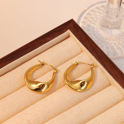 1 Pair Casual Vintage Style Solid Color Plating Stainless Steel Gold Plated Earrings