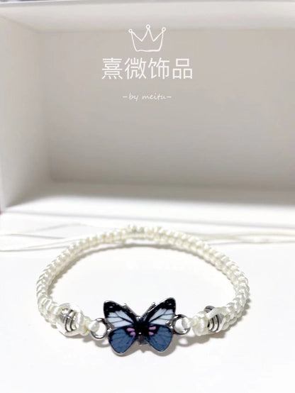 Simple Style Butterfly Alloy Plating Couple Bracelets