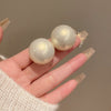 1 Pair Sweet Geometric Round Plating Imitation Pearl Drop Earrings