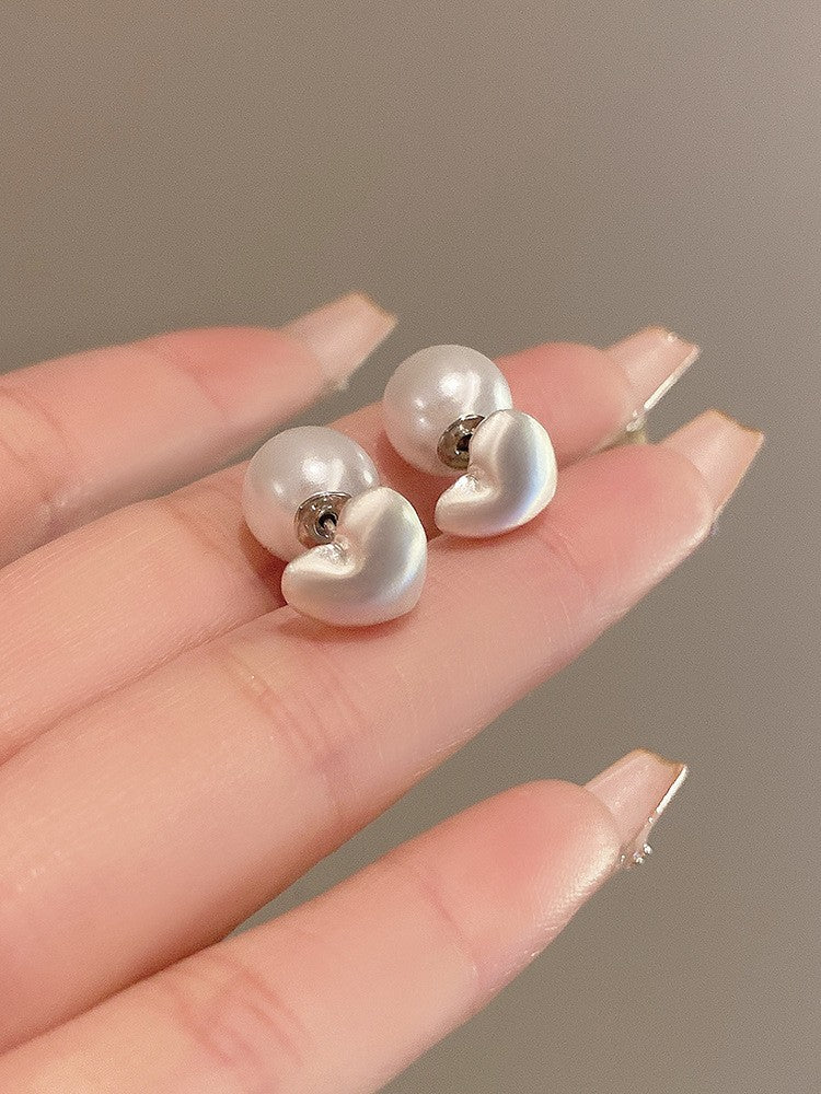 1 Pair Sweet Geometric Round Plating Imitation Pearl Drop Earrings