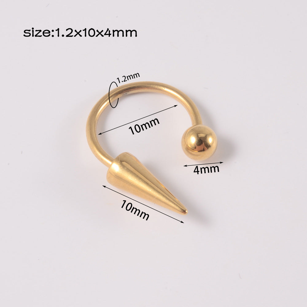 Simple Style Geometric Stainless Steel Plating Unisex Labret 1 Piece