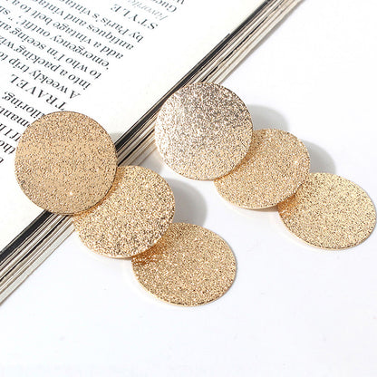 1 Pair Simple Style Commute Round Plating Alloy Gold Plated Drop Earrings