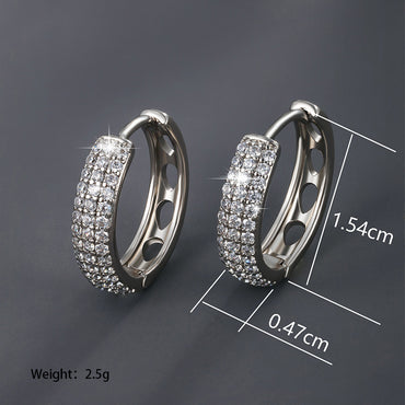 Wholesale Jewelry Basic Xuping Geometric Solid Color Alloy Zircon Plating Inlay Hoop Earrings