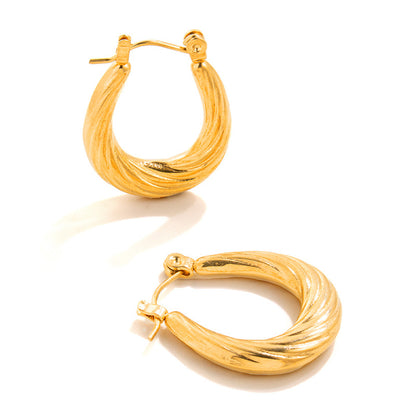 1 Pair Simple Style Classic Style Solid Color Plating Stainless Steel Gold Plated Earrings