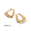 1 Pair Simple Style Commute Solid Color Plating Stainless Steel Gold Plated Earrings