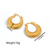 1 Pair Simple Style Commute Solid Color Plating Stainless Steel Gold Plated Earrings