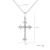 Simple Style Cross Titanium Steel Copper White Gold Plated Zircon Pendant Necklace In Bulk