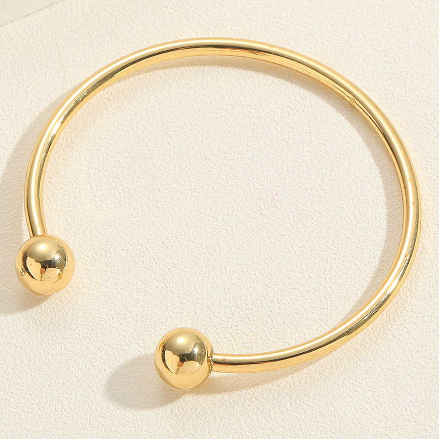 Elegant Simple Style Moon Flower Copper Ball Copper 14k Gold Plated White Gold Plated Bangle In Bulk